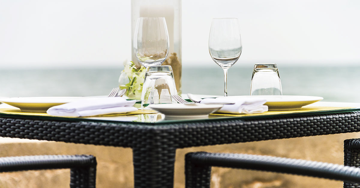 Restaurant on the beach in Ibiza