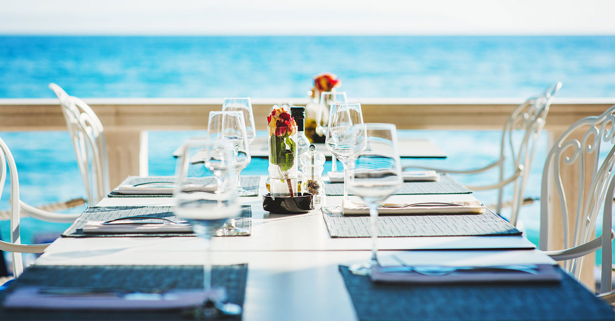 An Ibiza restaurant with sea views