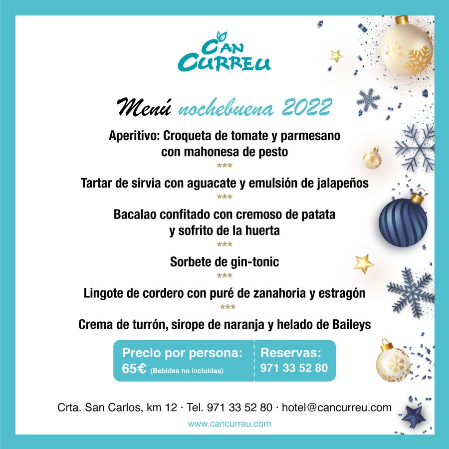 Menu Nochebuena Can Curreu